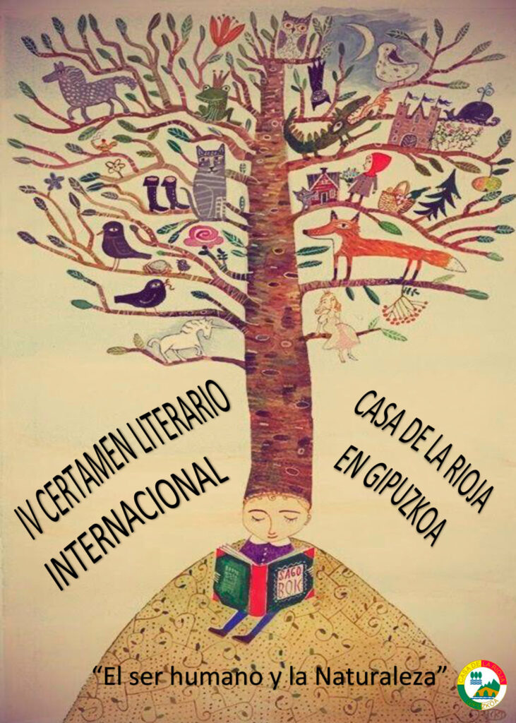 Cartel del IV Certamen Literario Internacional "El ser humano en la naturaleza" de la Casa de La Rioja en Gipuzkoa